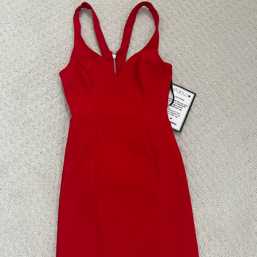 B Darlin Vibrant Red Backless Dress